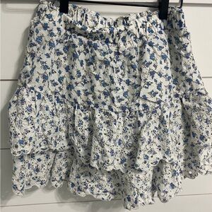 Blue floral skirt